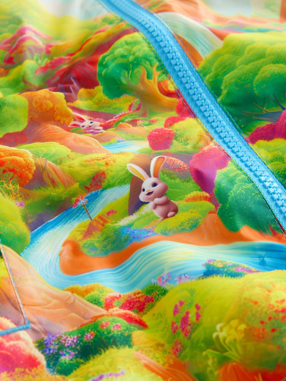 Дождевик с хлопковой подкладкой для девочки Next E25-123, Голубой, Зеленый