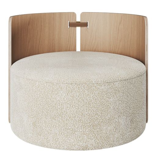 Кресло крутящееся Lagom 800 цвет молочный букле/натуральный дуб