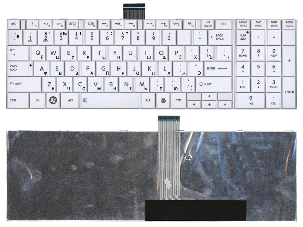 Клавиатура для ноутбука Toshiba Satellite C850 C855 C870 белая