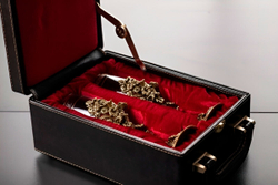 Набор бокалов для шампанского "Цветок" 2 шт. в подарочном футляре