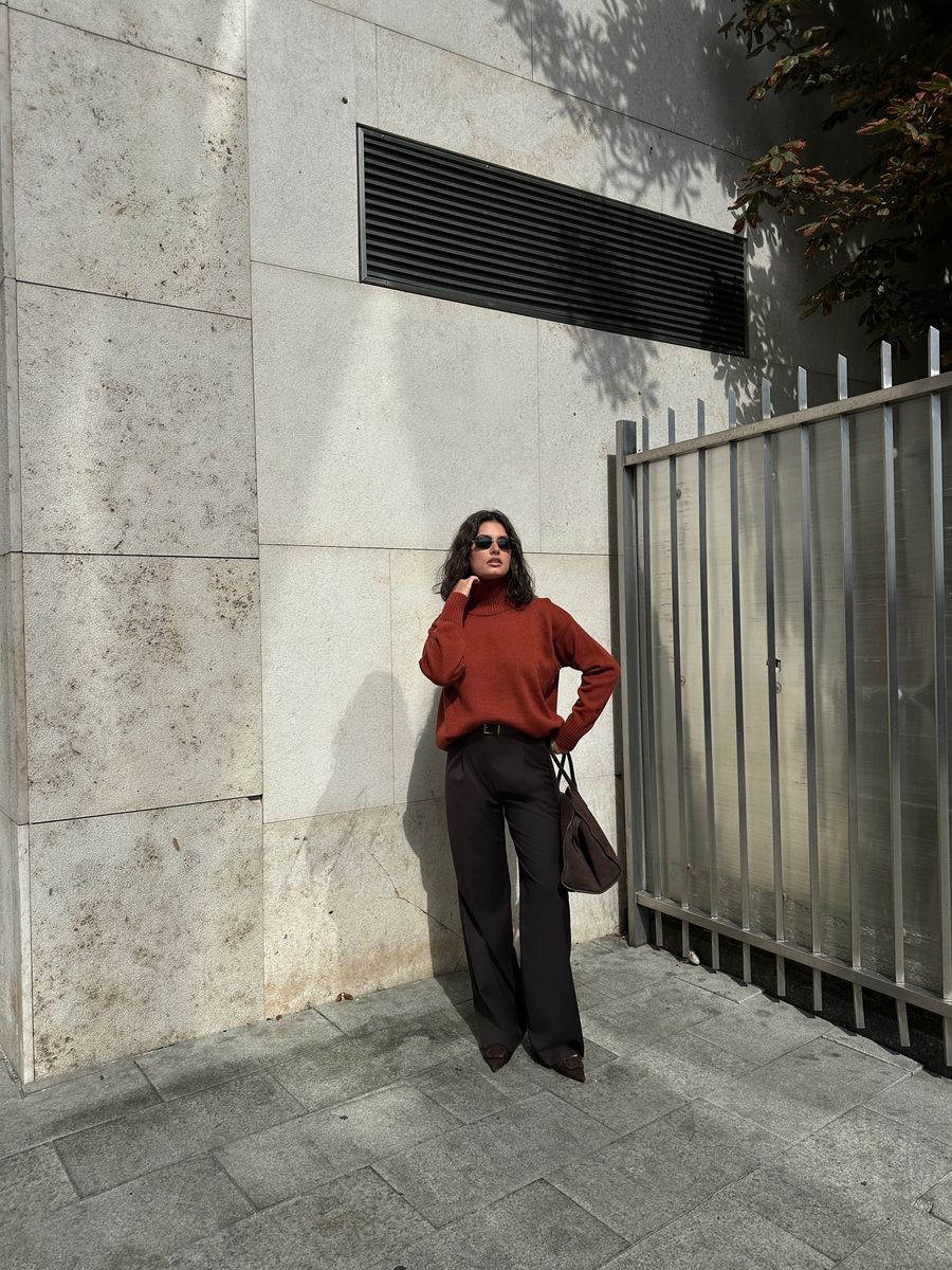 Свитер из шерсти мериноса OVER терракот