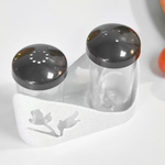 Набор для специй 2 предмета "Basilic", белый мрамор