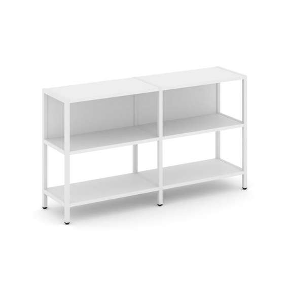 Shelf System Двухсекционный стеллаж двухярусный SN.STM-221 Белый/Металл Белый 1590*400*879