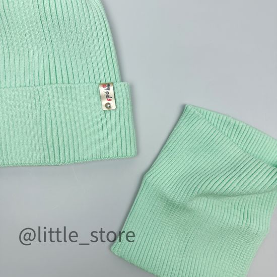 Шапка со снудом, Нежная мята