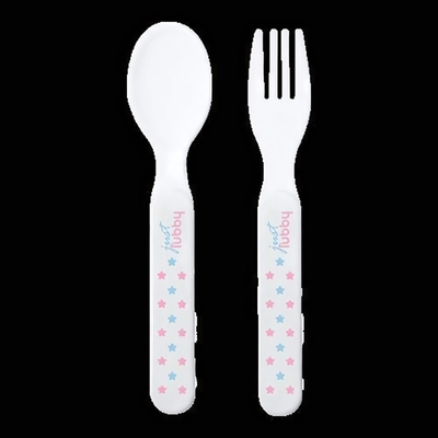 Набор для кормления (ложка и вилка) полипропил 2 шт 4+ (Lubby Just)