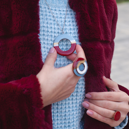 Кулон - Бублик Широкий - Бордо/Осень