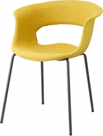 Кресло с обивкой Scab Design Miss B Pop coated steel frame, антрацит, желтый