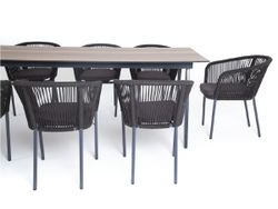 "Куба" обеденная группа на 10 персон, стол HPL "дуб", круглый роуп