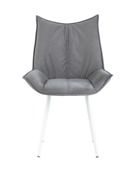 Стул Осло велюр серый белые ножки