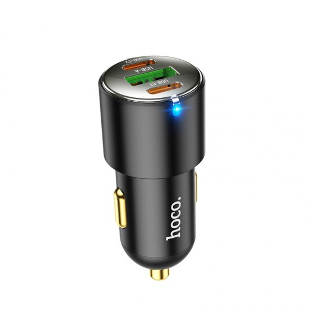 Автомобильное зарядное устройство HOCO NZ6, 1xUSB + 2xUSB-C, 45 Вт, черный, , 013276