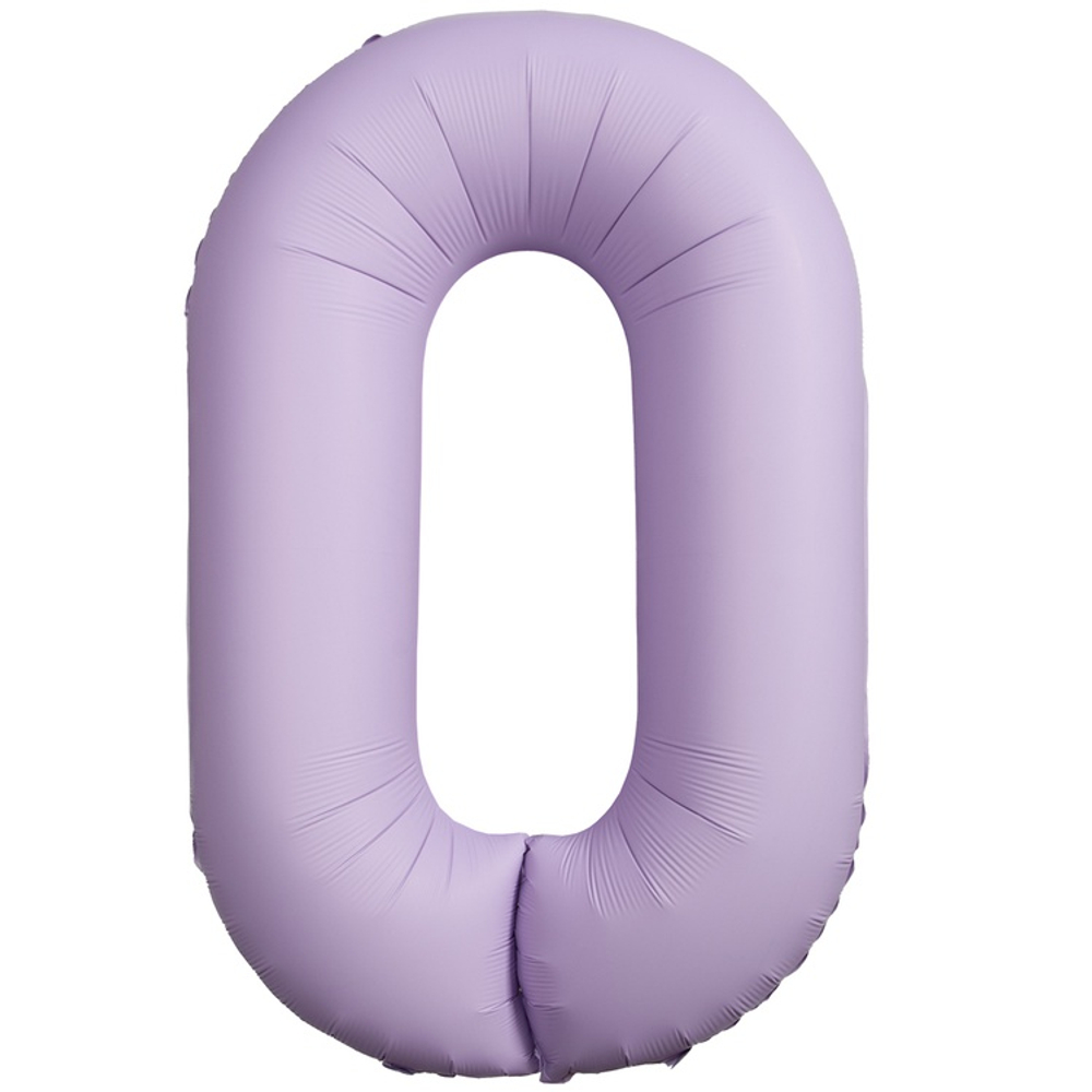 Шар фольгированный Цифра 0 101 см (Лаванда)