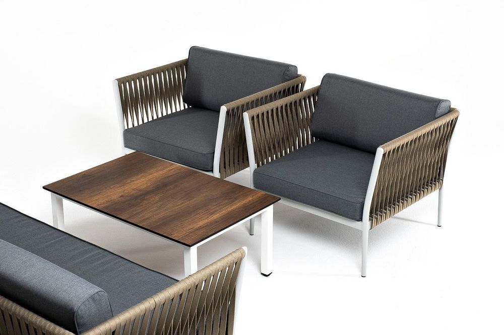 "Касабланка" лаунж-зона плетеная из роупа 5-местная, цвет серый