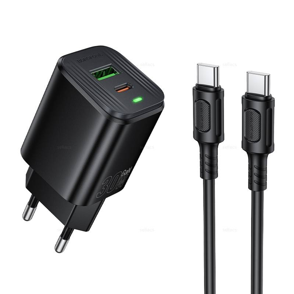 Borofone BAS85A Star PD30W+QC3.0 зарядное устройство набор (Type-C на Type-C) (black)