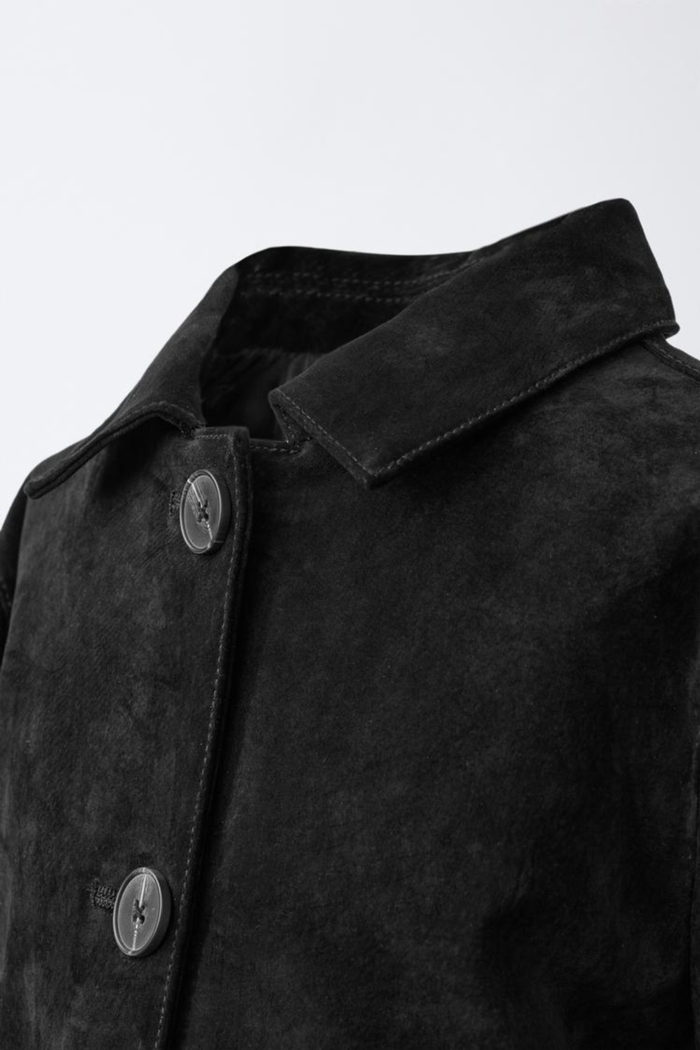 ZARA КУРТКА ИЗ 100% КОЖИ, ЧЕРНЫЙ