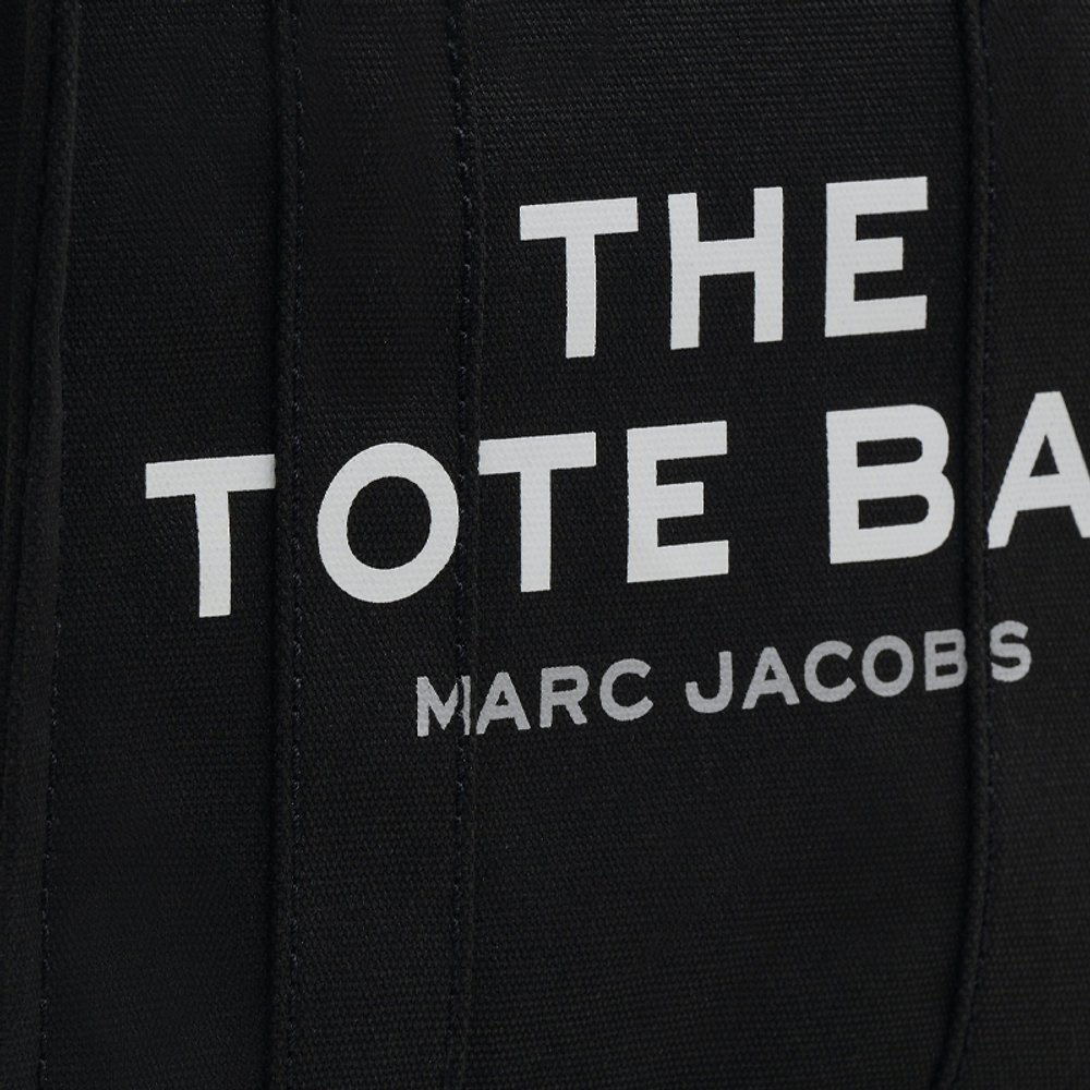 MARC JACOBS Canvas Small Tote Bag Top Zip Closure Women"s Black