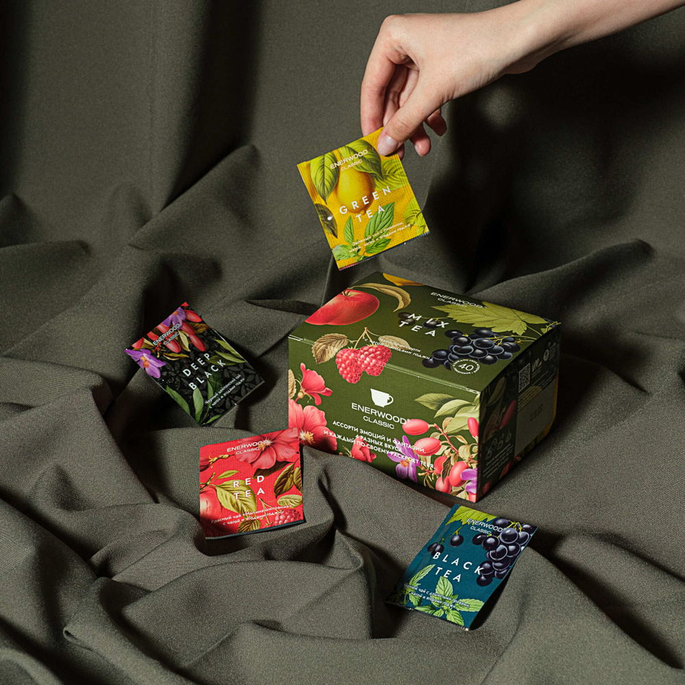 Enerwood Classic MIX Чай ассорти МИКС 40шт, 4 вкуса по 10шт
