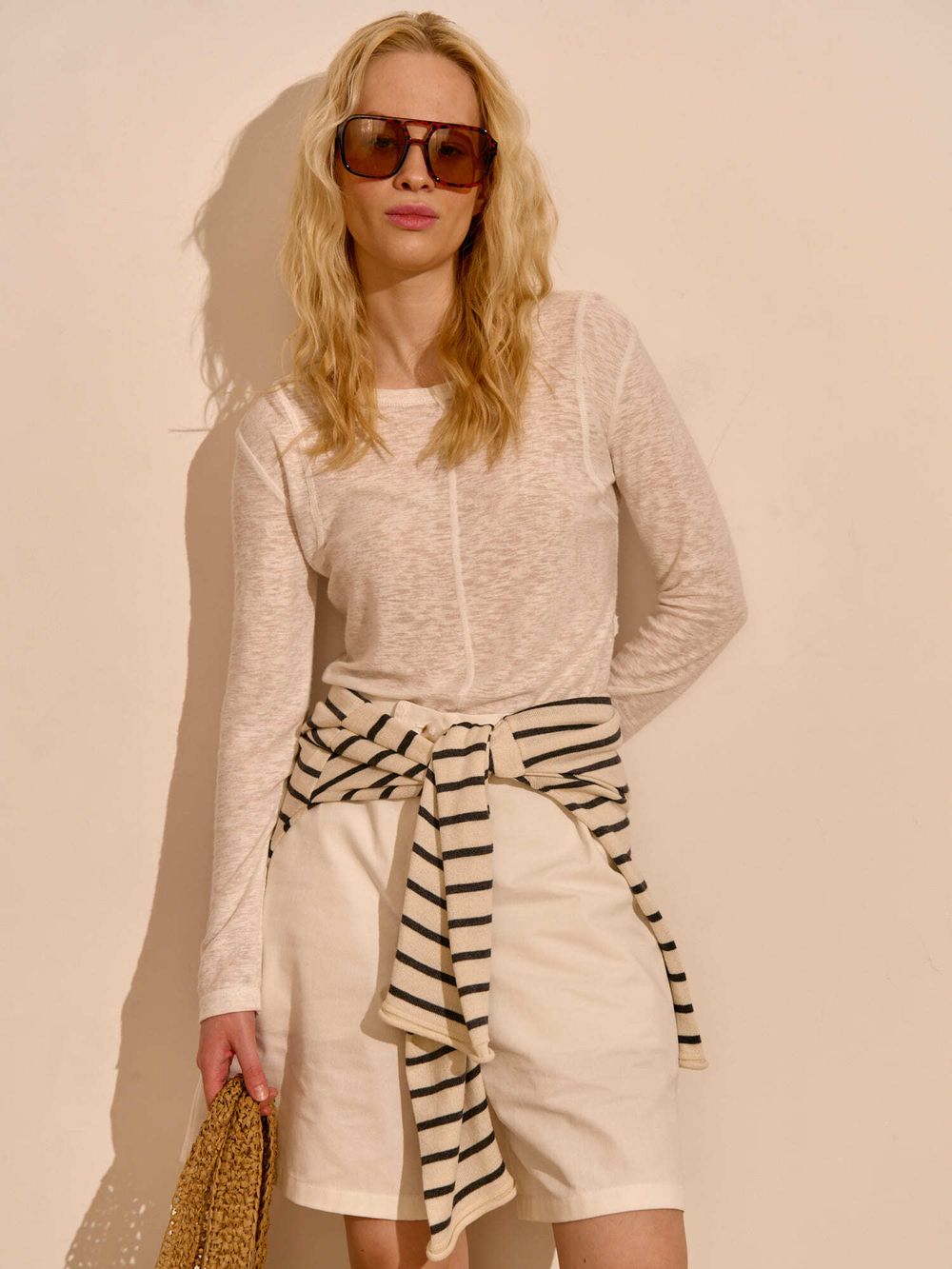 Лонгслив Slim Fit "Белый" женский