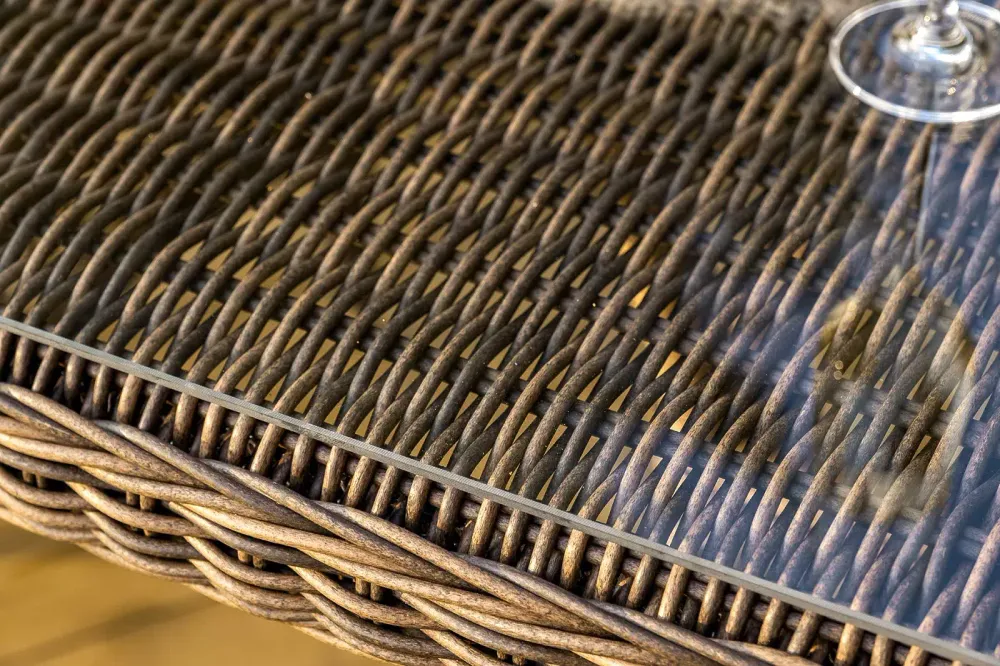 "Амароне" обеденная группа из искусственного ротанга на 6 персон, цвет коричневый