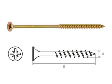 Шуруп универсальный 6.0х160 мм желтый цинк (800 шт в коробе) STARFIX