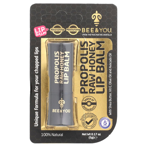 Bee & You, Бальзам для губ с медом и прополисом, 5 г (0,17 унции)