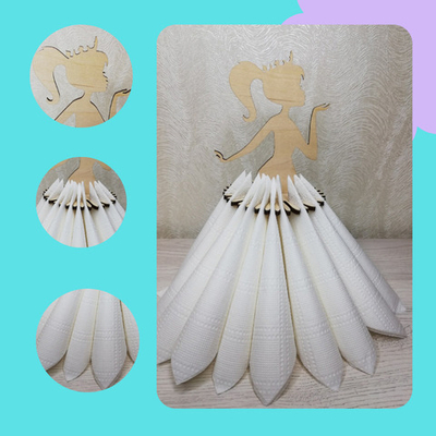 Салфетница девушка деревянная  на стол