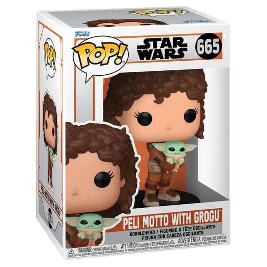 Фигурка Funko POP! Bobble Star Wars Mandalorian S9 Peli Motto w/Grogu (665) 76552 / Фигурка по мотивам сериала "Мандалорец", Пелли Мотто