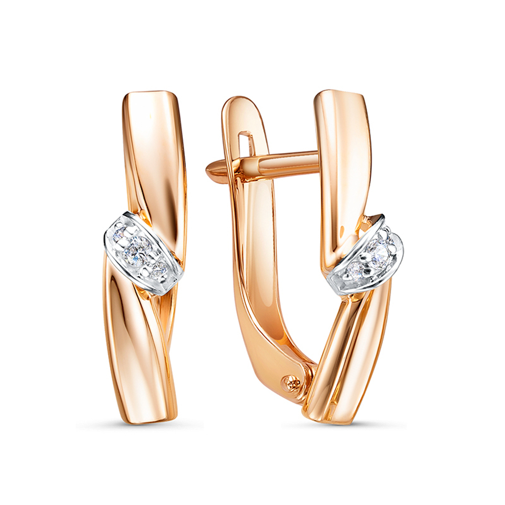 Серьги из золота 585 пробы с Фианит