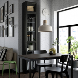 IKEA OXBERG  (ИКЕА ОКСБЕРГ)  -  Стеклянная дверь, черная имитация дуб, 40x35 см