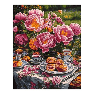 Картина по номерам 40*50см "Летнее чаепитие" (Lori)