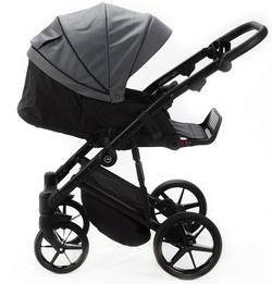 Детская коляска Adamex Mobi Deluxe 2 в 1 M-SA32 (СЕРАЯ КОЖА)
