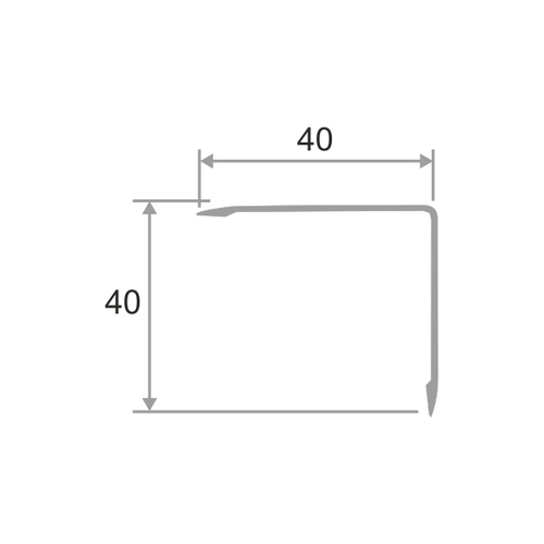 Алюминиевый угол без отверстий ПН-40х40 2700 мм