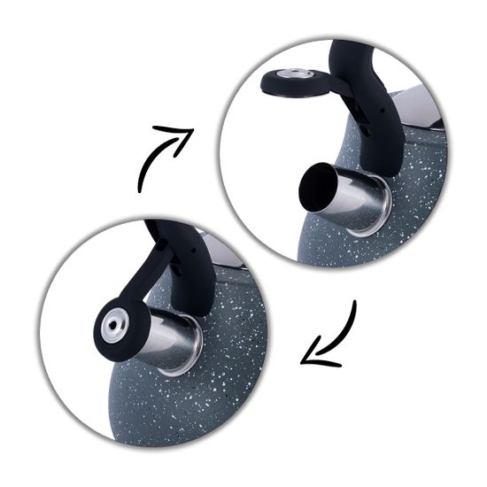 Чайник 2,7 л. из нержавеющей стали со свистком Kamille KM-1091 с мраморным покрытием