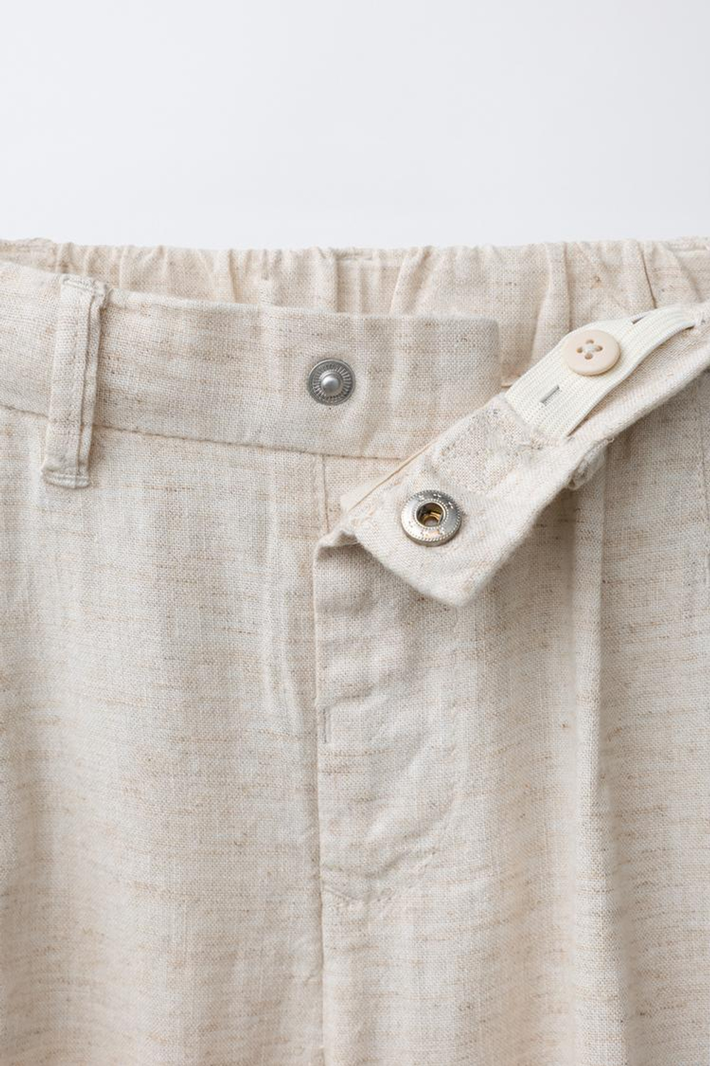 ZARA ЛЬНЯНЫЕ КОСТЮМНЫЕ БРЮКИ, СВЕТЛО-БЕЖЕВЫЙ