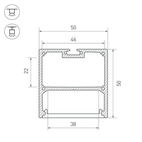 Профиль Arlight SL-LINE-5050-2000 ANOD 019304
