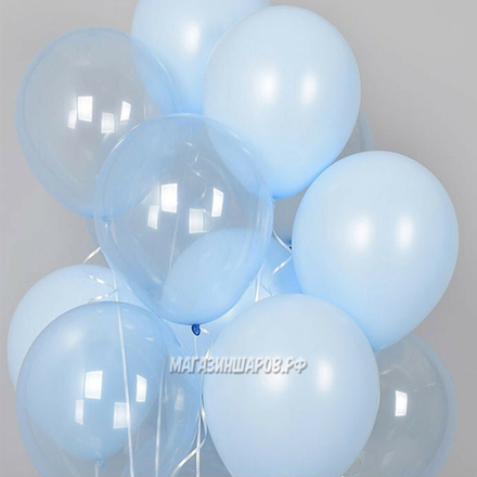 Голубые шары "Макарунс+Кристалл" с гелием