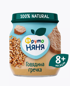 ПЮРЕ ФРУТОНЯНЯ ГОВЯДИНА ГРЕЧКА 100ГР