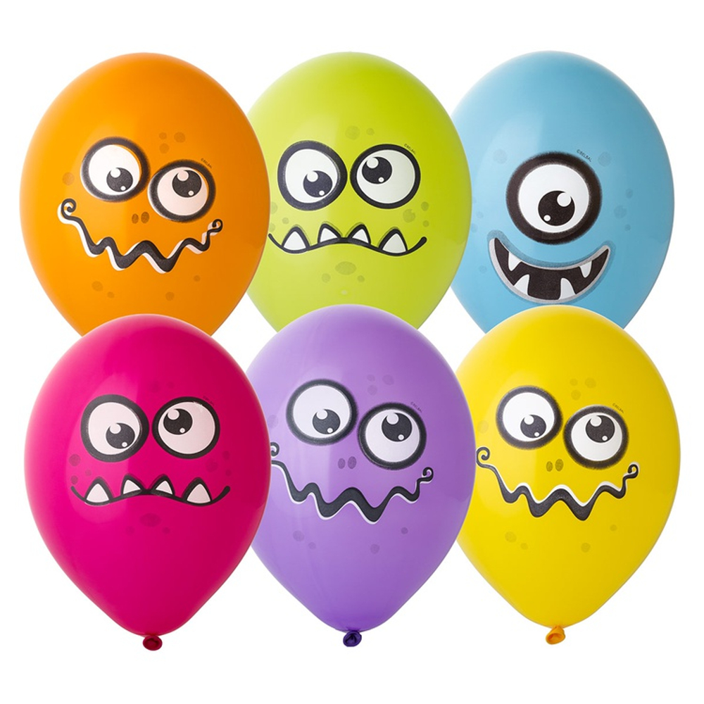 Шар латексный 35см Забавные монстрики (Ассорти)