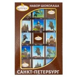 ШОКОЛАД САНКТ-ПЕТЕРБУРГ 75 ГР ТЕМНЫЙ/МОЛОЧНЫЙ /ФАБРИКА ИМ.КРУПСКОЙ/