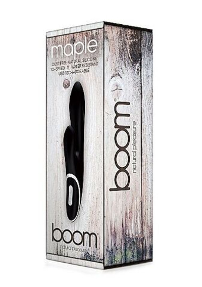 Черный вибромассажер со стимуляцией клитора Maple - 23 см. (Цвет: черный)