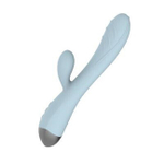 Вибратор с клиторальным стимулятором Rosyland голубой (перезаряжаемый) (Цвет: голубой)