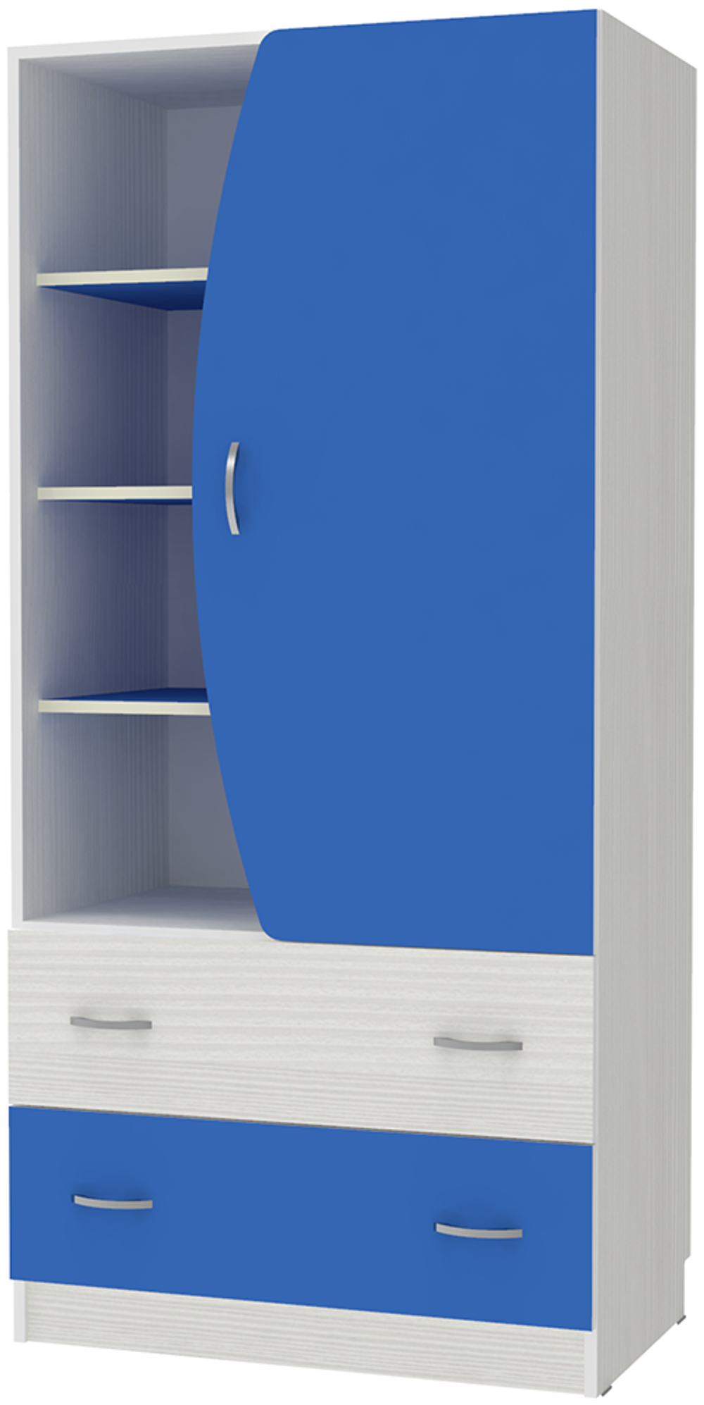 Шкаф КарИВи Мартин  Белое Дерево Светло-синий, голубой