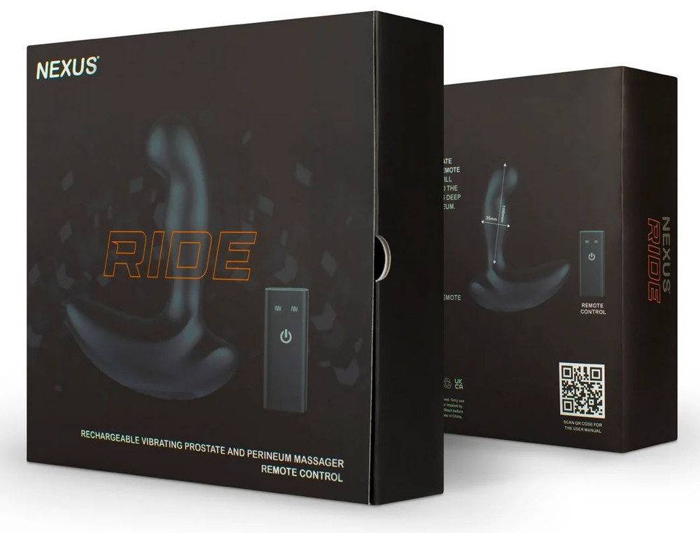 Черный вибромассажер простаты и промежности Nexus Ride - 14 см.