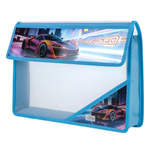 Папка А4 на кнопке, прозрачный пластик, дизайн на уголке, 50мм, микс 12 дизайнов