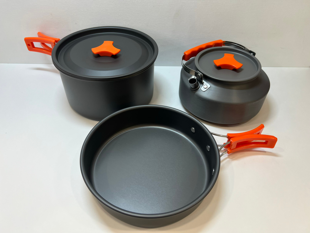 Набор туристической посуды на персону 7 предметов, походная посуда металлическая для туризма, охоты и рыбалки