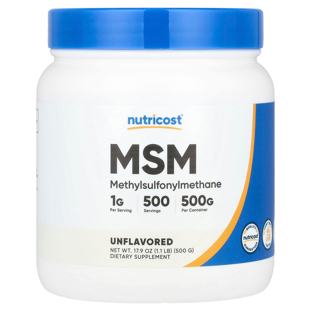 Nutricost, МСМ, без добавок, 500 г (17,9 унции)