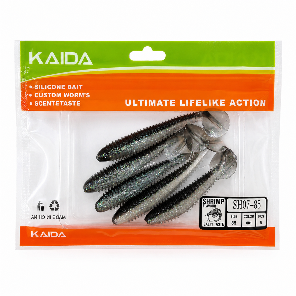 Набор силиконов KAIDA SH07-85 8.5см 5шт COL001 №22