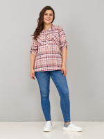 Блузка БЛ-131/клетка-бежбордо