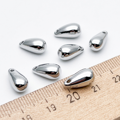 Подвеска Капля, цвет серебро (родий), размер 12,5*6,5 мм, цена за 1 шт