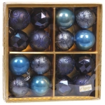 Новогодние шары «Зимняя вечеринка» 6 см (набор 16 шт), Сапфир