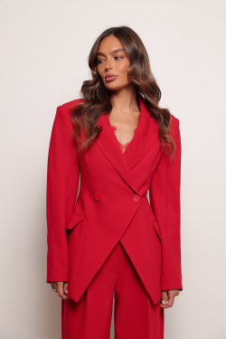 Жакет приталенный красный
